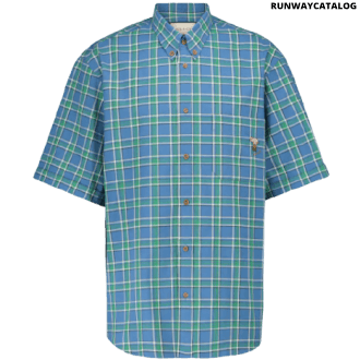 gucci short-sleeved checked shirt