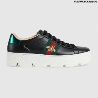 gucci women’s ace embroidered platform sneaker