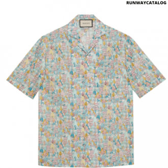 gucci x liberty floral bowling shirt