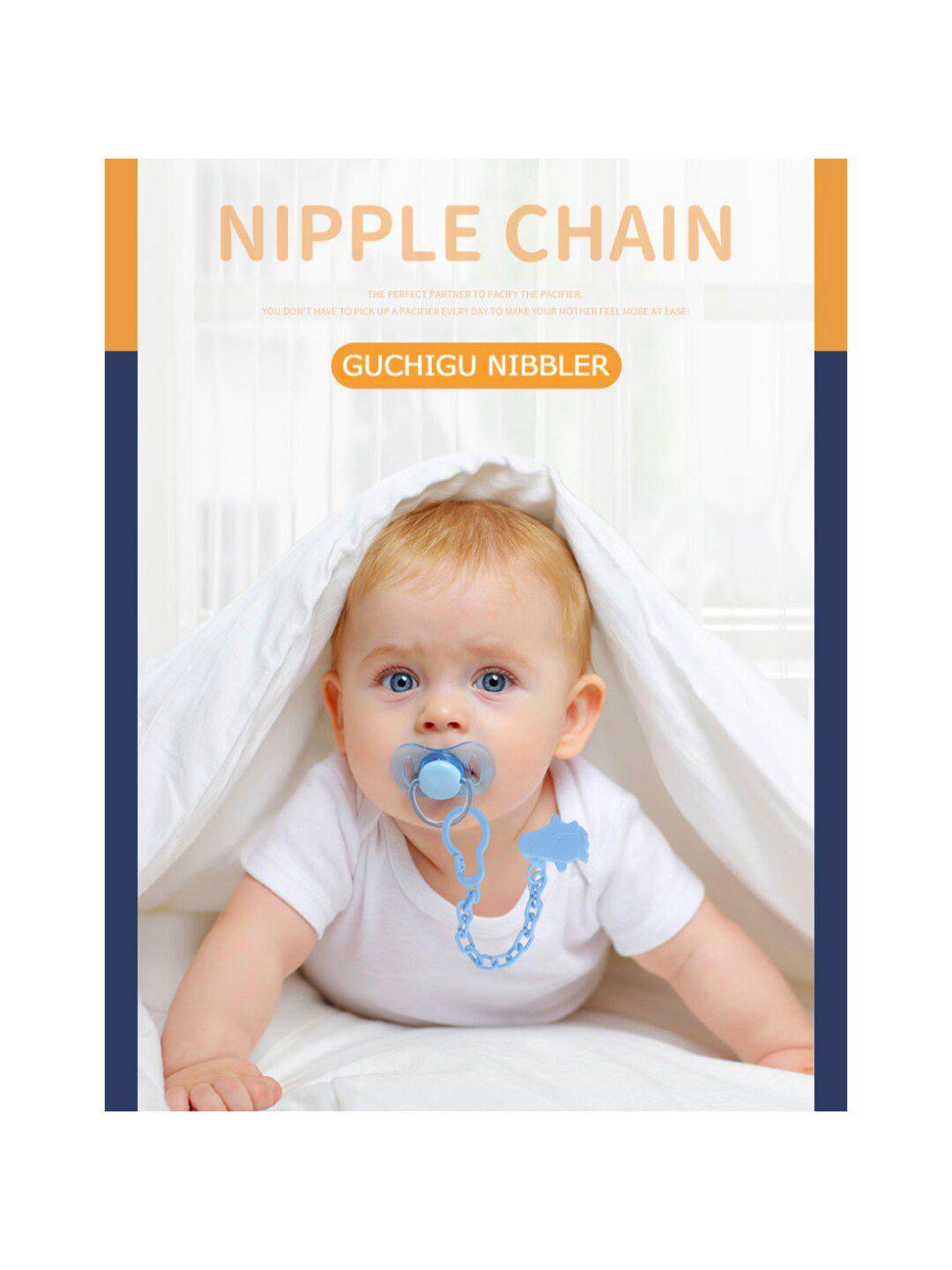 guchigu kids yellow & transparent solid physio soft nipple baby dummy pacifier round & flat nipples teether