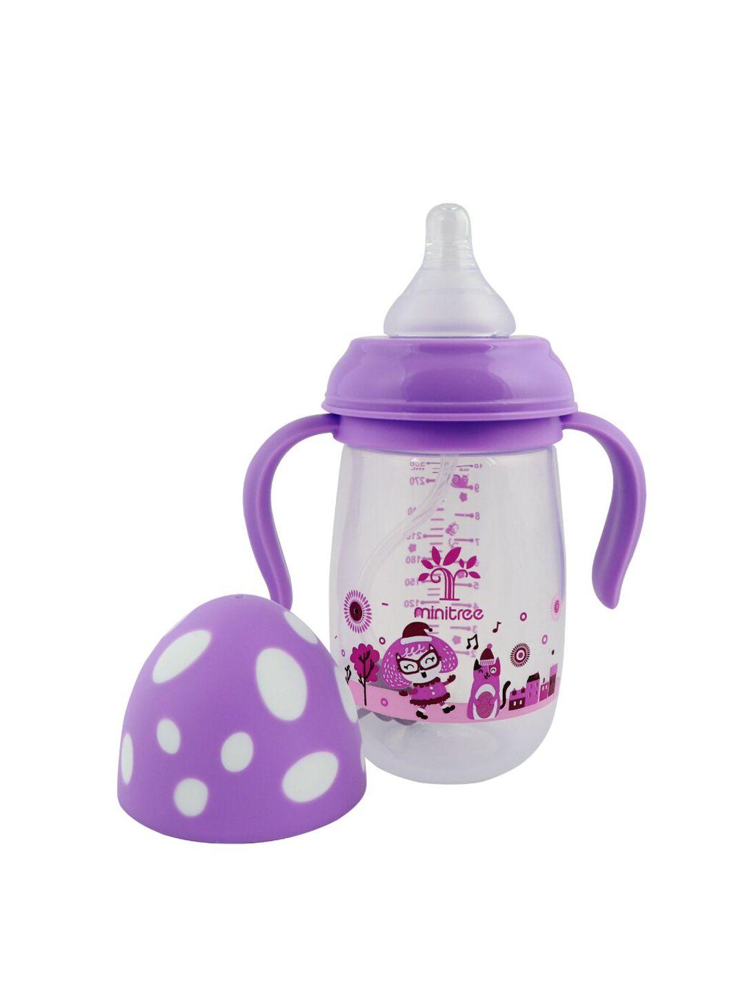guchigu purple baby bpa free feeding bottles with handle 300ml - 9011b