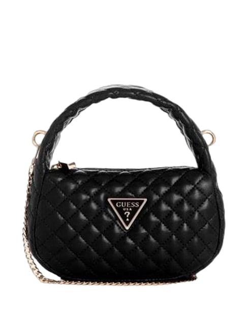 guess black rianee quilted mini shoulder bag