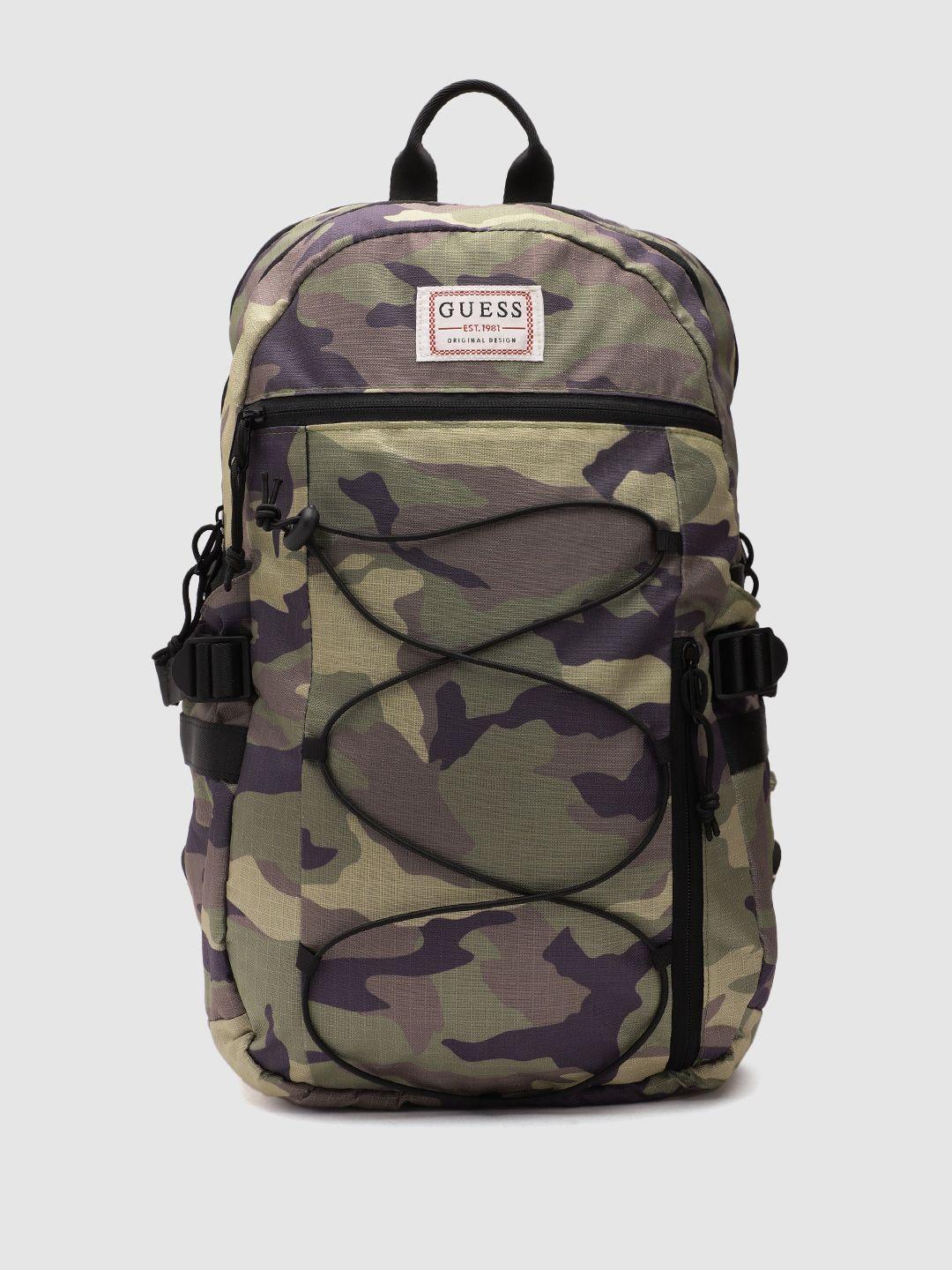 guess camouflage printed backpack