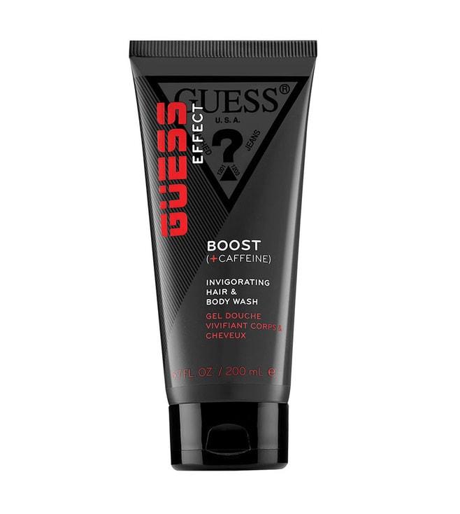 guess grooming effect boost with caffeine invigorating hair & body wash for men - 200 ml