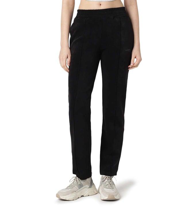 guess jet black euphemia straight fit trackpants