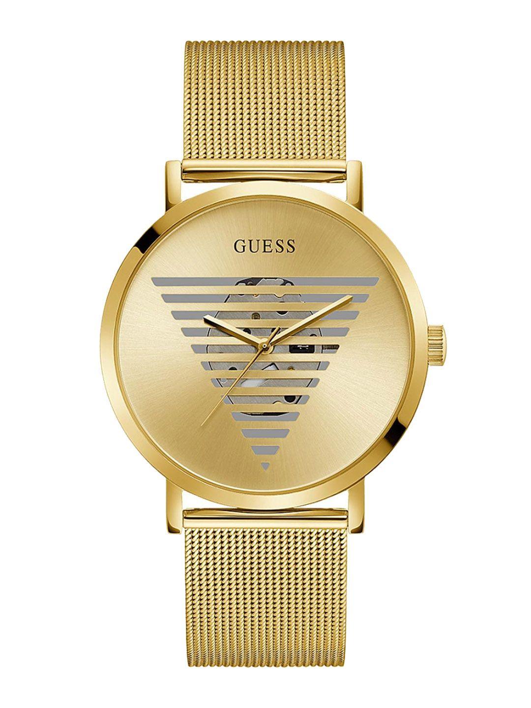 guess men stainless steel bracelet style straps analogue watch gw0502g1