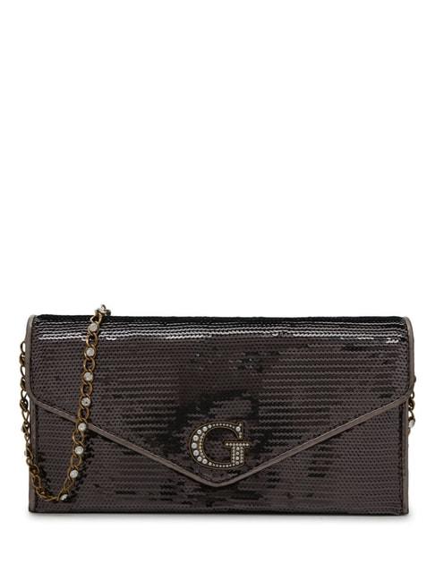 guess pewter virtual small clutch