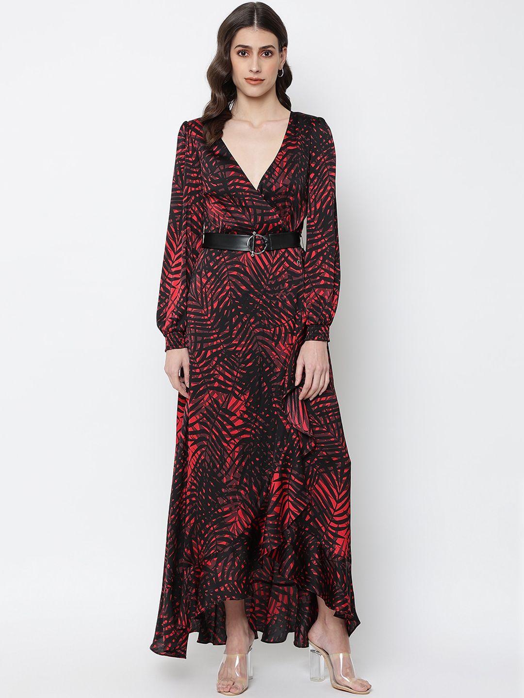 guess red floral maxi dress