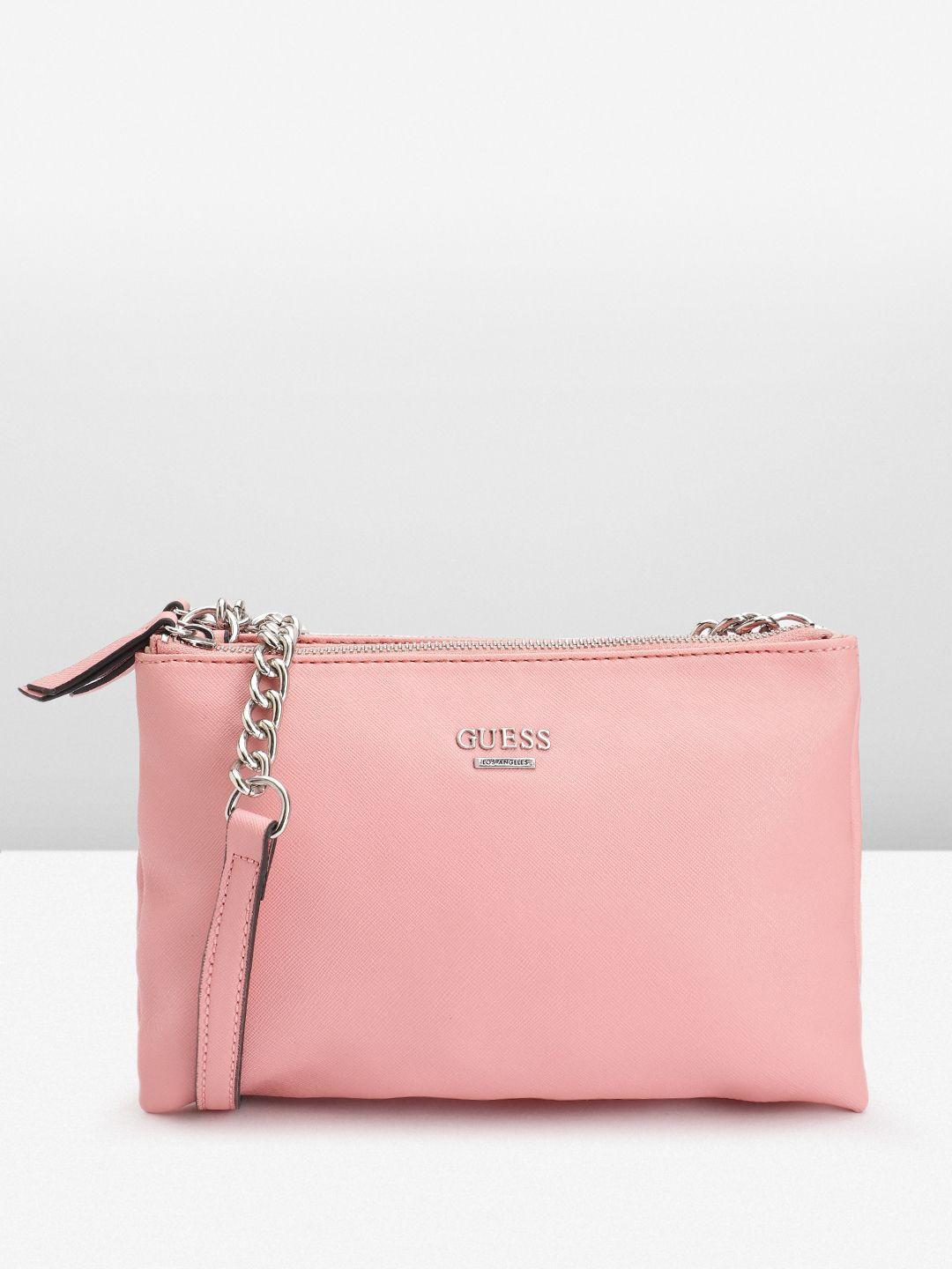 guess textured structured sling bag