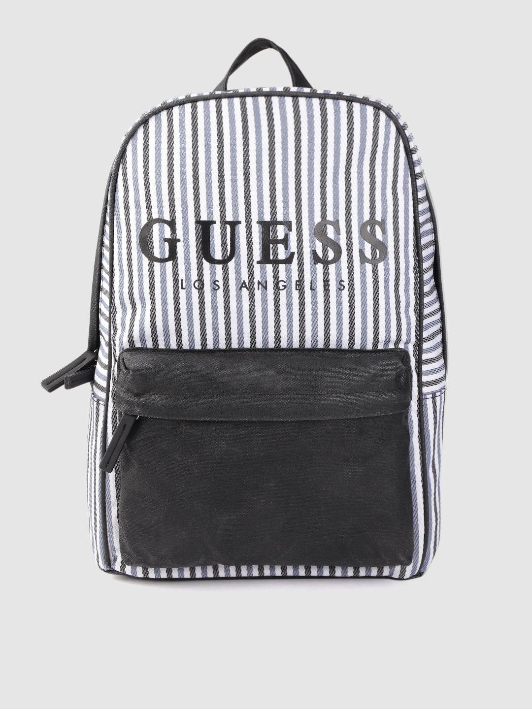 guess women black & blue striped 14 inch laptop backpack