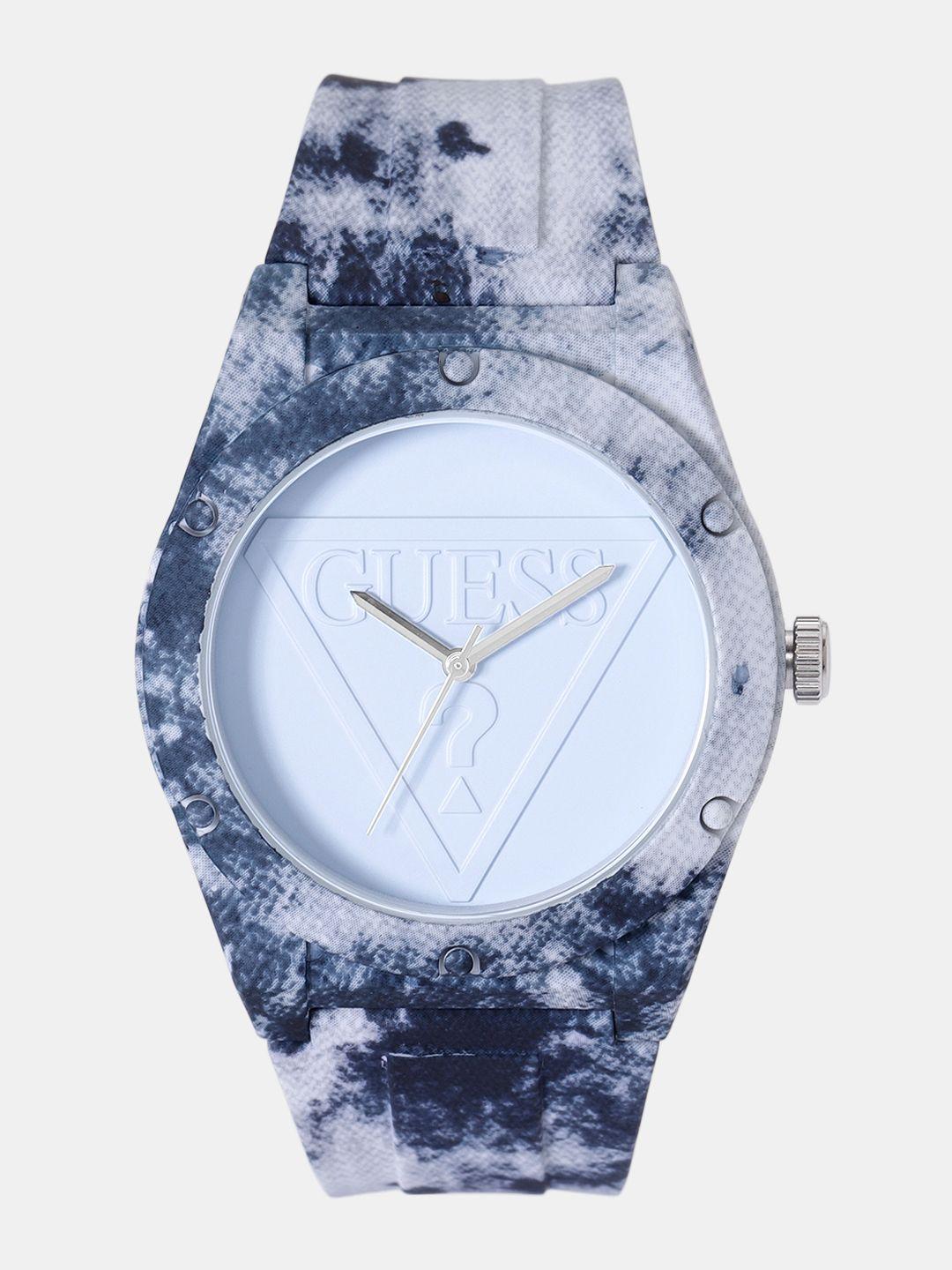 guess women blue analogue watch w0979l14