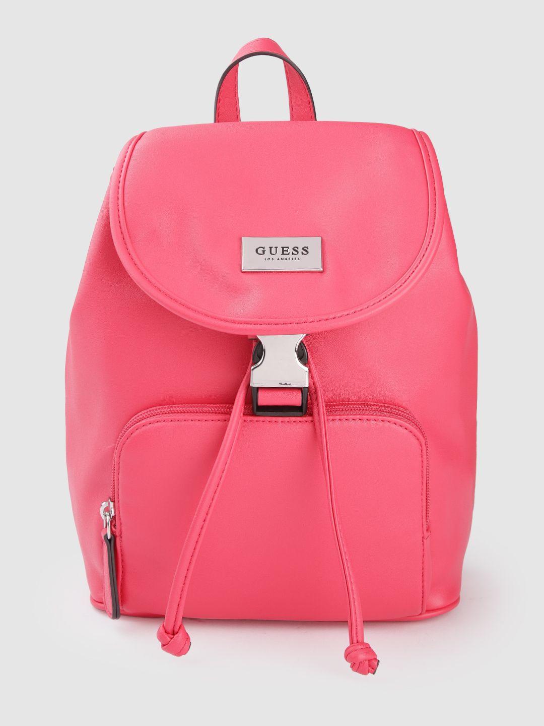 guess women fuchsia solid backpack