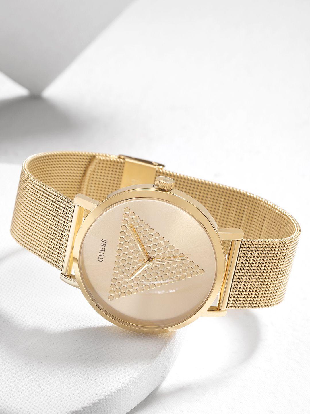 guess women gold-toned analogue watch gw0049g1