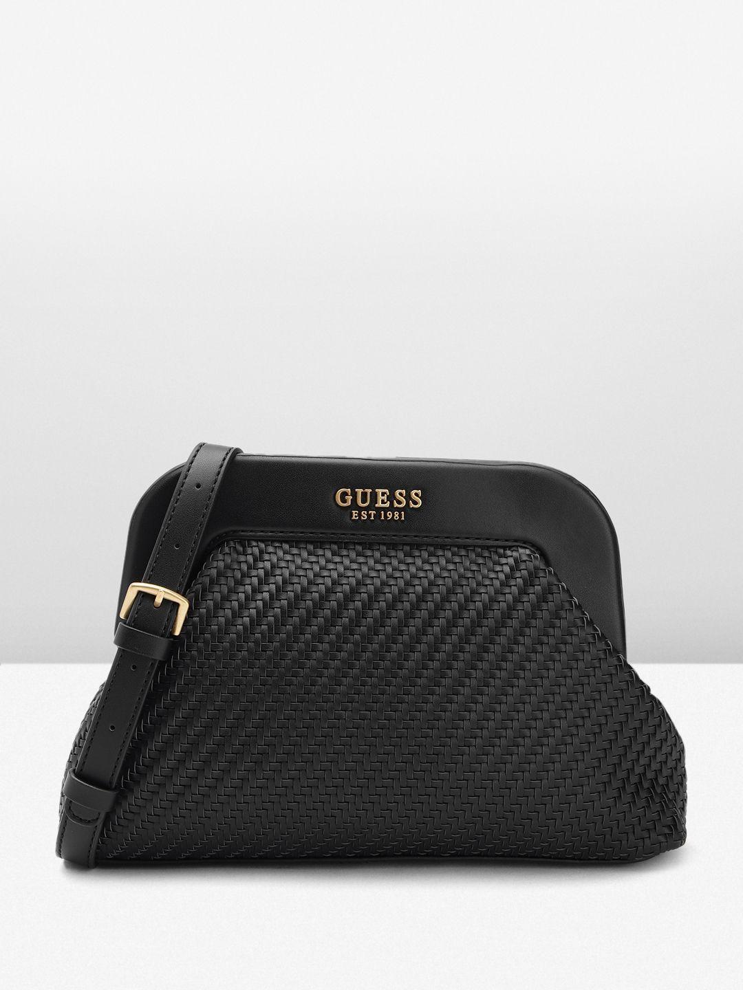 guess basket weave clutch