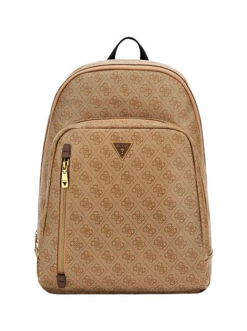 guess beige milano printed medium backpack