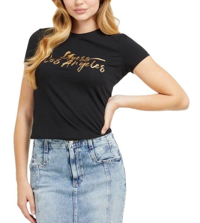 guess black logo regular fit t-shirt