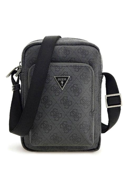 guess black milano printed medium cross body bag