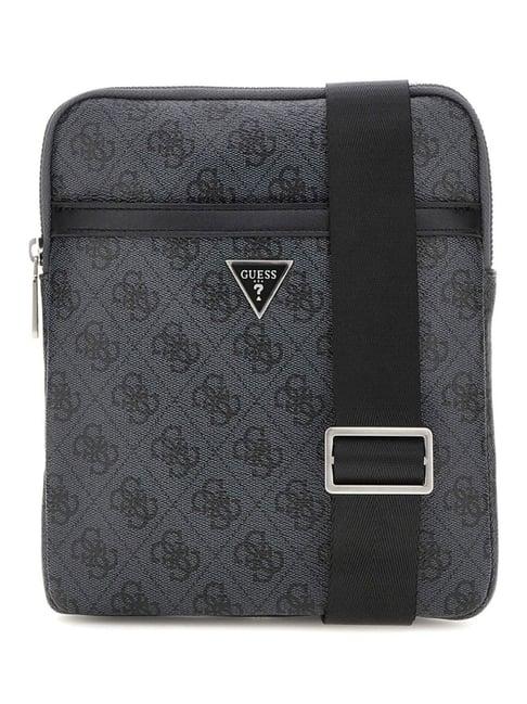 guess black milano printed medium cross body bag