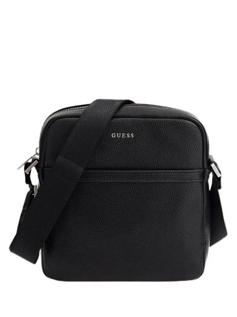 guess black riviera medium cross body bag