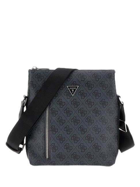 guess black vezzola printed medium cross body bag