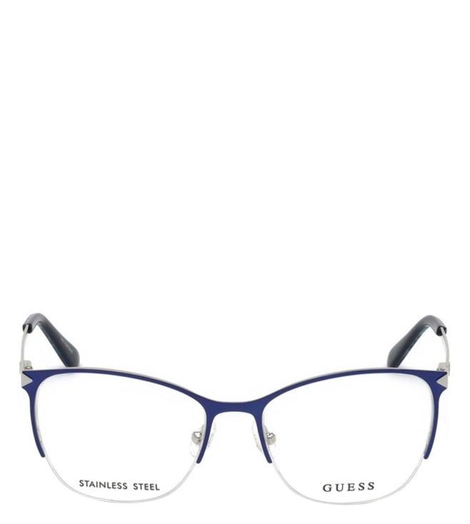 guess blue beveled eye frames for women