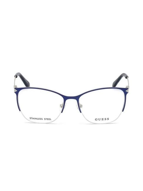 guess blue beveled eye frames for women