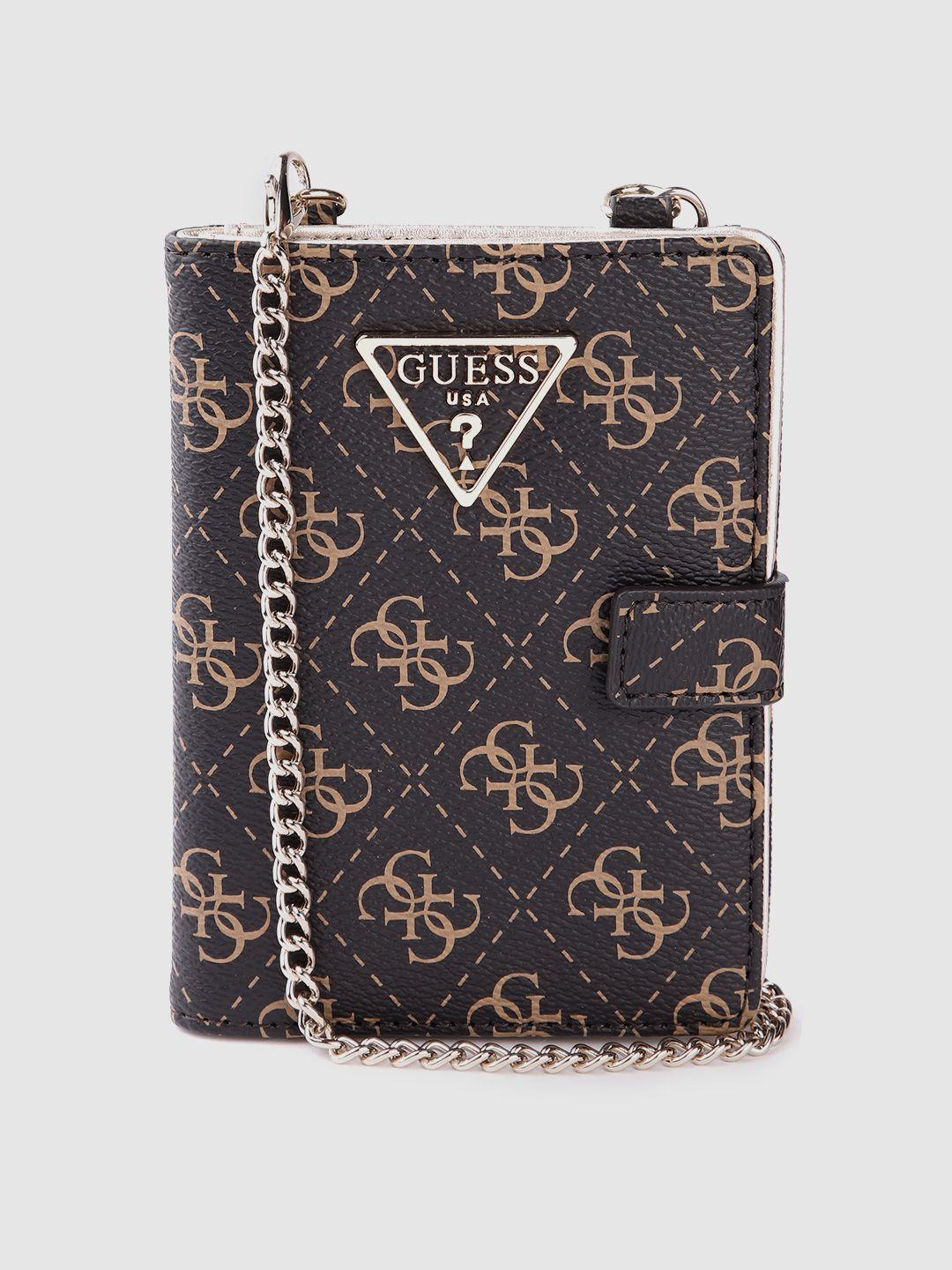 guess brand logo printed two fold wallet