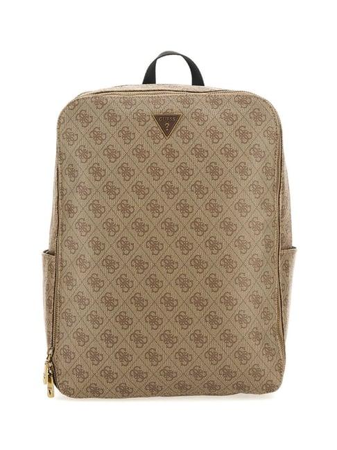 guess brown vezzola printed medium backpack