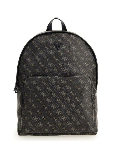 guess dark black vezzola printed medium backpack