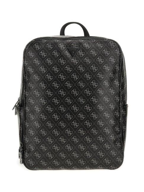 guess dark black vezzola printed medium backpack