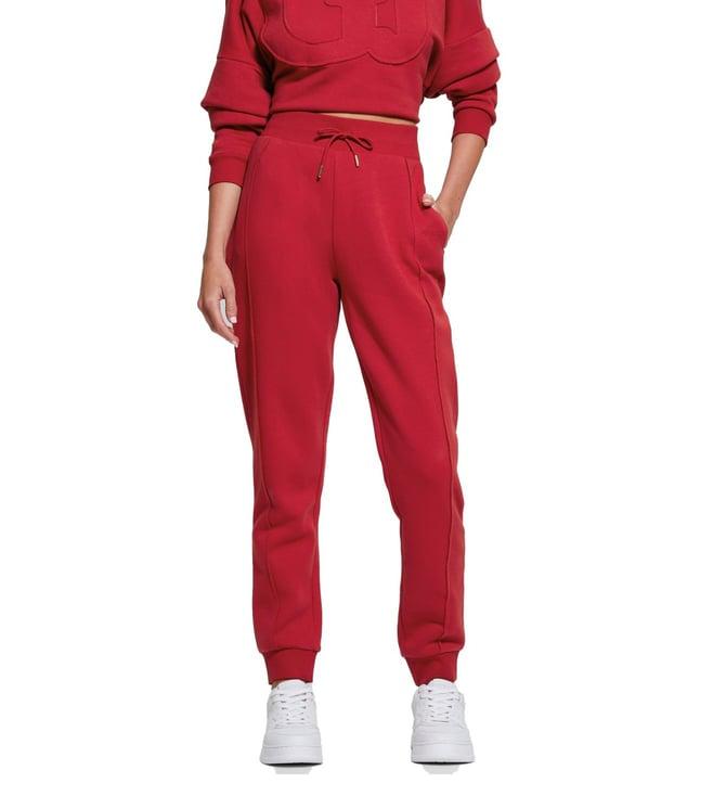 guess downtown red gj straight fit joggers
