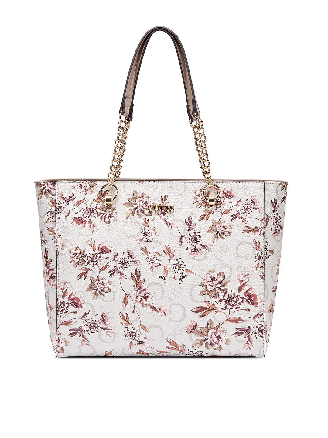 guess floral printed structured shoulder bag