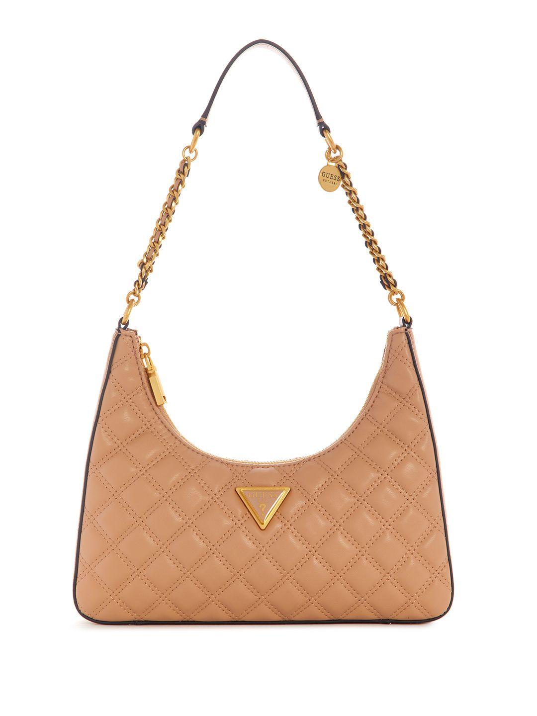 guess geometric textured structured shoulder bag with quilted detail
