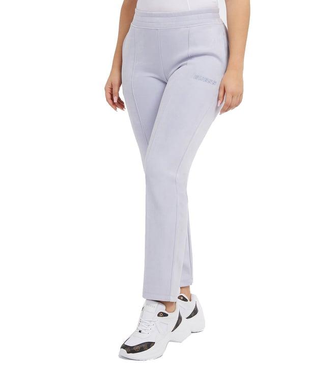 guess glacier sea blue solid euphemia cuffed leg trackpants