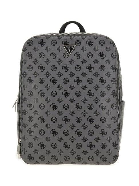 guess grey peony printed medium backpack