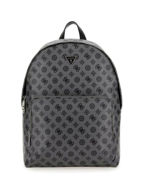 guess grey peony printed medium backpack