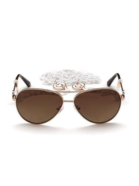 guess gu76416028h aviator sunglasses for women