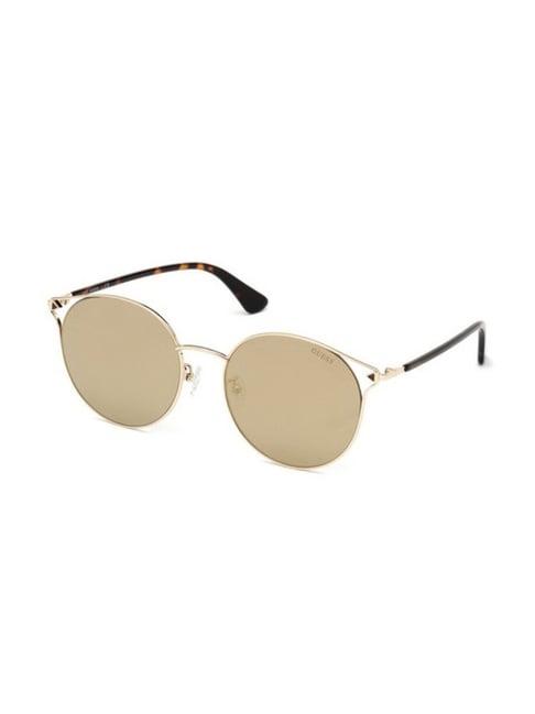 guess gus7671-d5932gsg gold round sunglasses