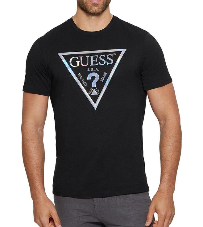 guess jet black logo bsc regular fit t-shirt