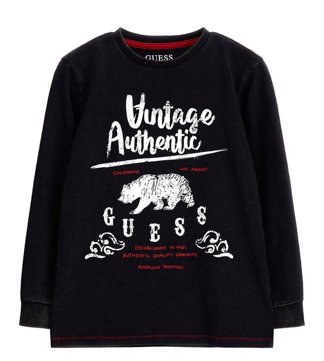 guess kids black logo regular fit t-shirt