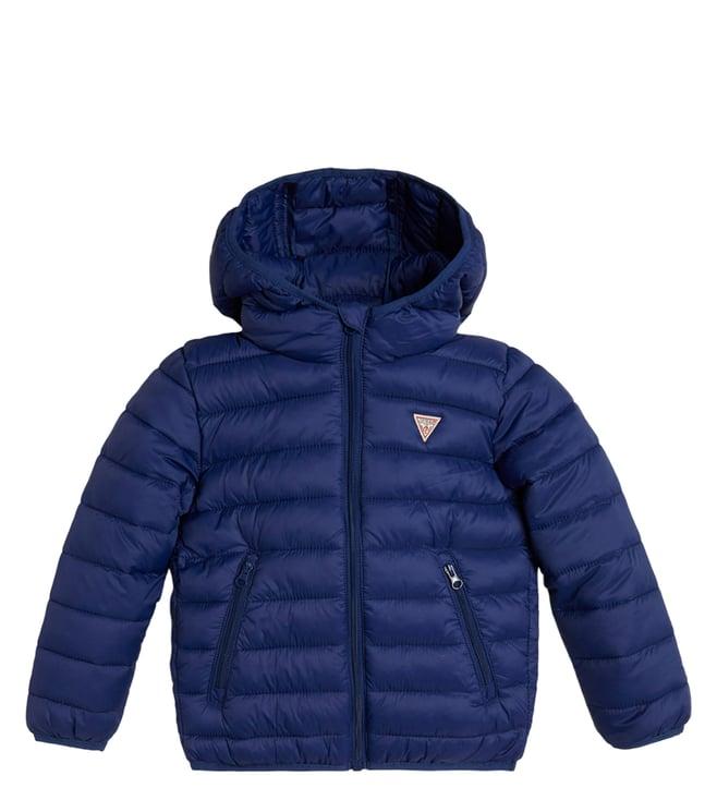 guess kids blue regular fit puffer jacket