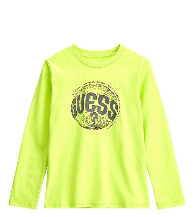 guess kids green logo regular fit t-shirt