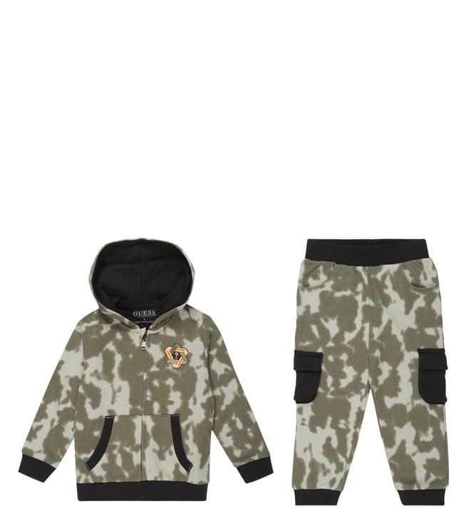 guess kids multi camouflage regular fit hoodie & joggers set