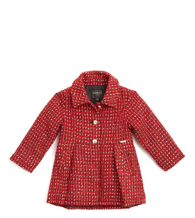 guess kids red regular fit coat