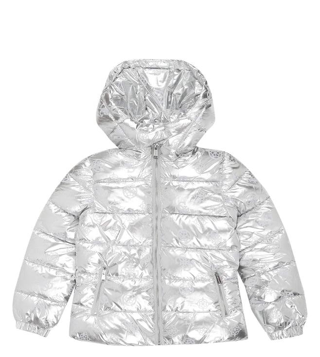 guess kids silver regular fit quilted jacket