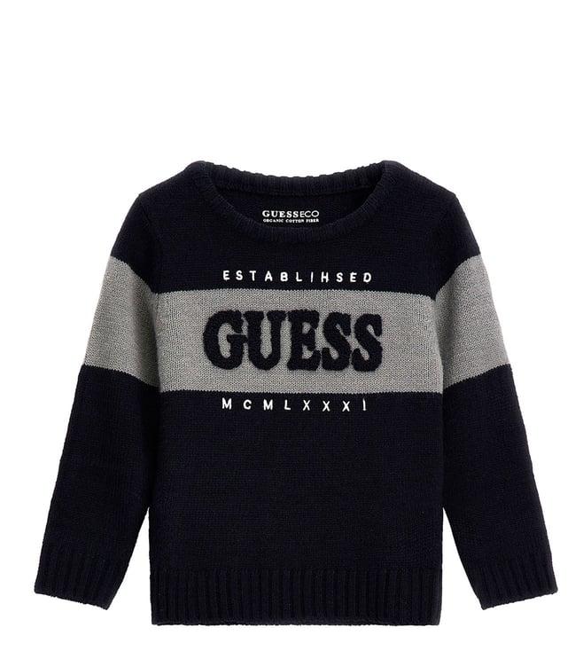 guess kids smart blue logo regular fit sweater