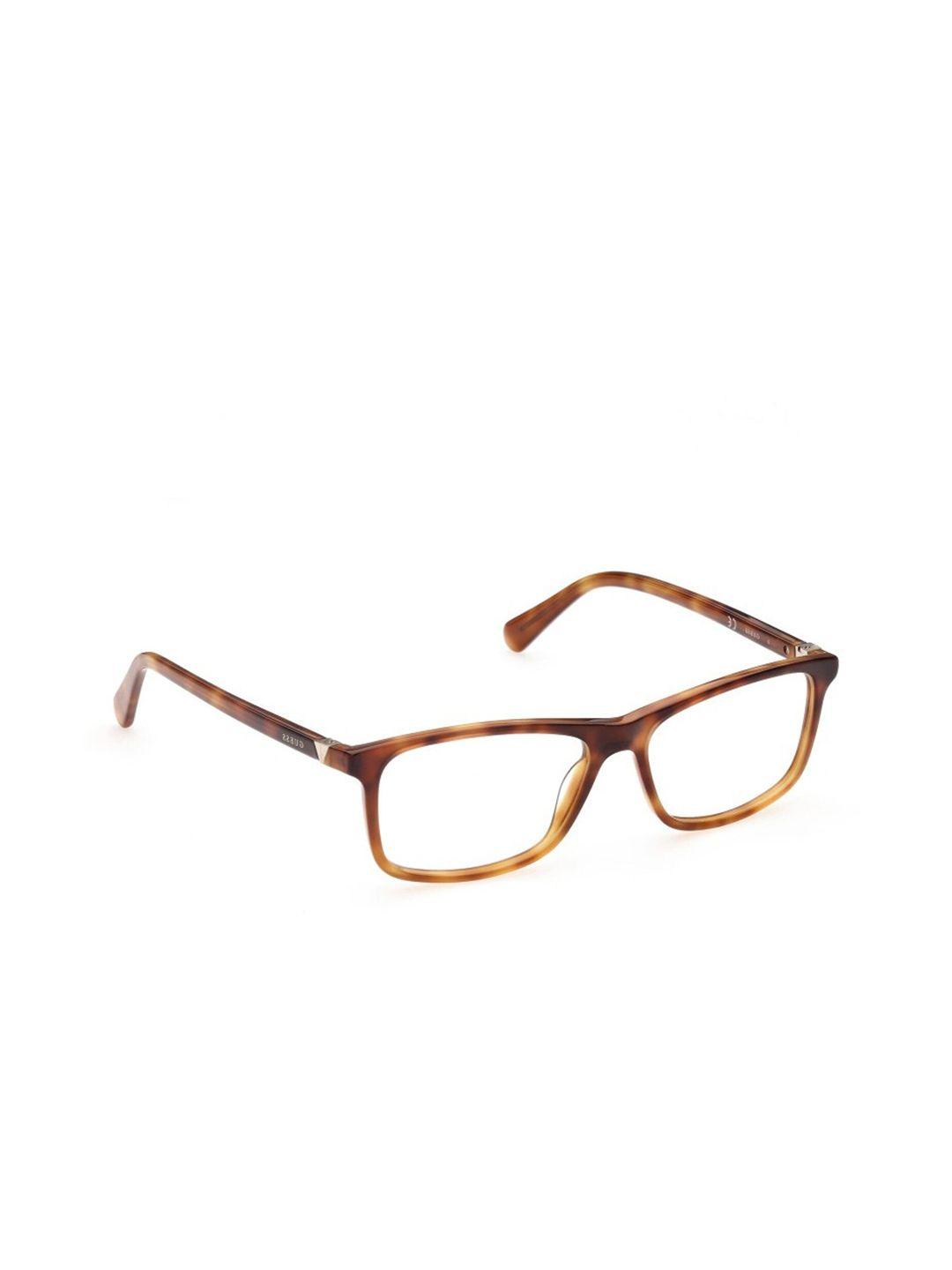 guess men abstract printed full rim rectangle frames