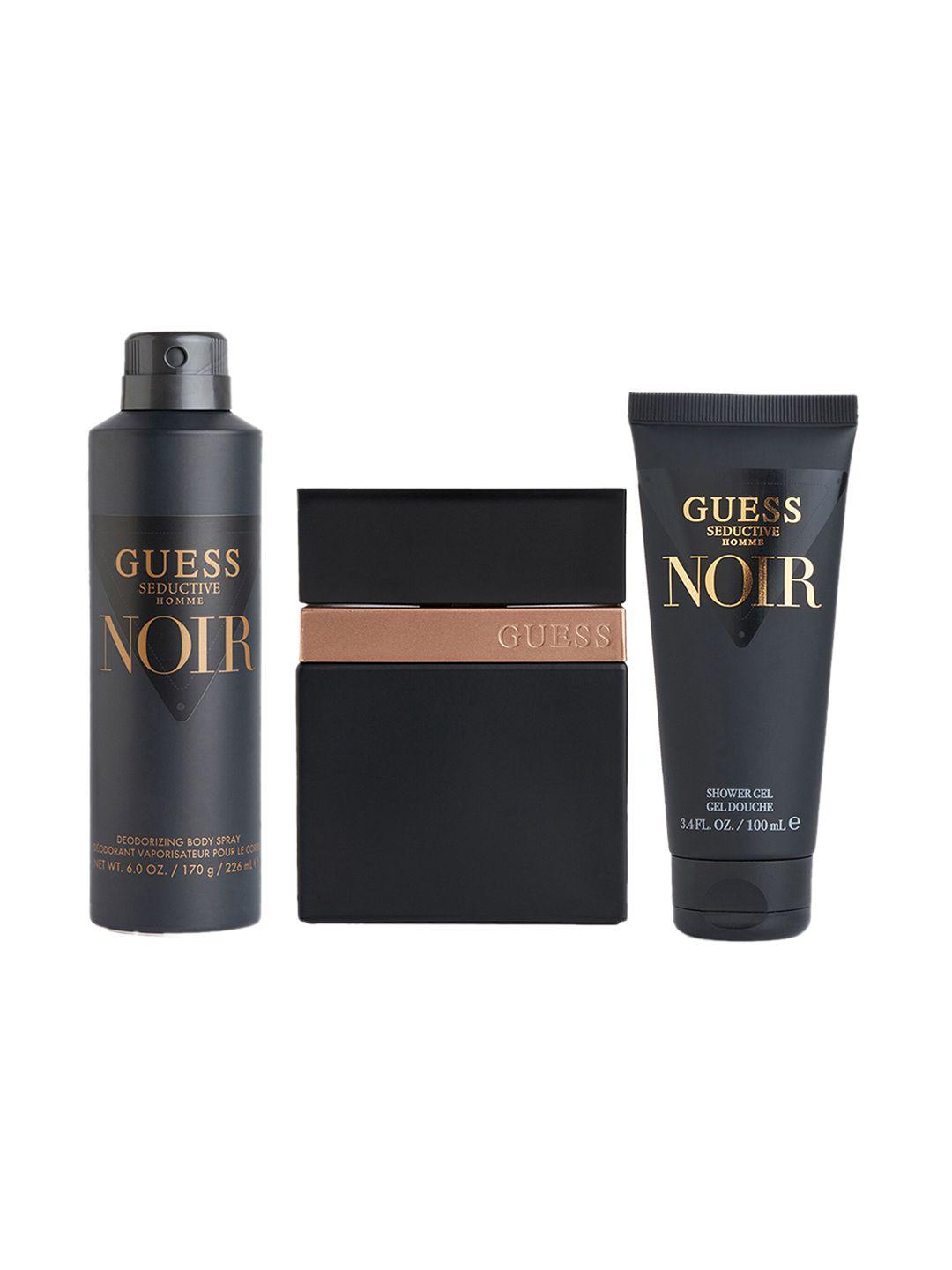 guess men seductive homme noir edt100ml - shower gel-100ml-body spray-170g (276ml) & pouch