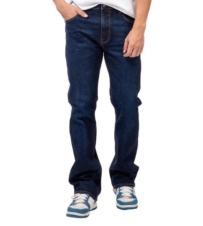 guess modern boot bootcut in dark indigo wash high rise jeans