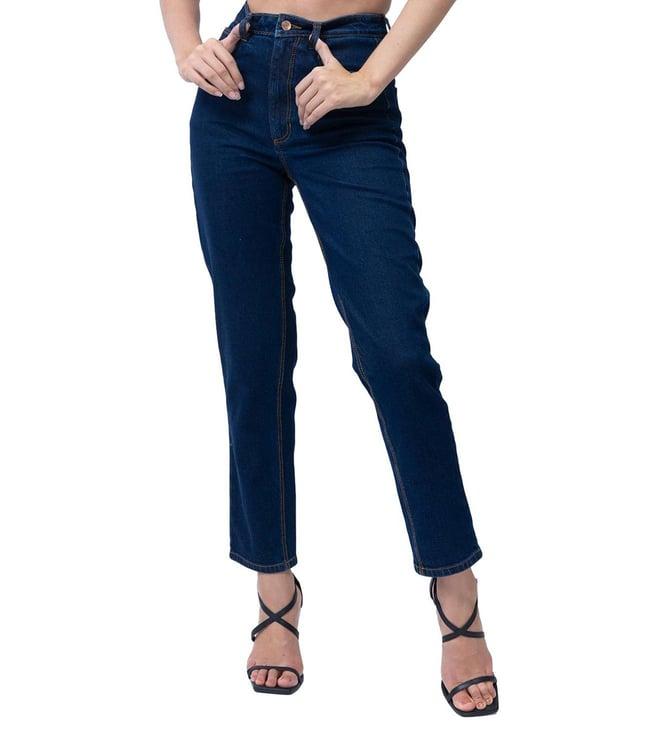 guess mom relaxed fit loto dark indigo wash high rise jeans